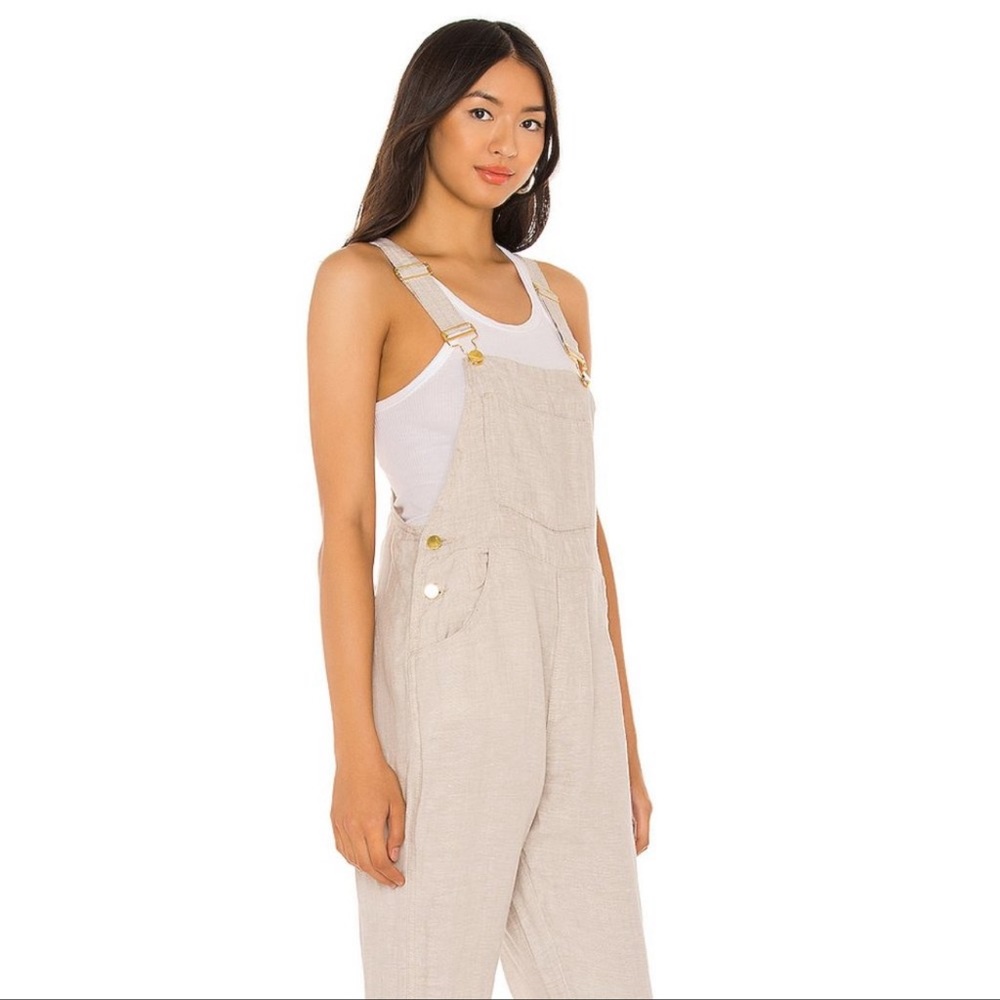 Weworewhat linen overalls in color natural, size small